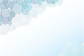 vector doodle swirl clouds horizontal background with hand drawn