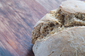 Organic bread close up