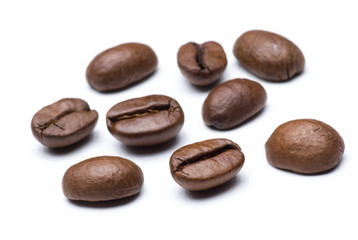 Coffee beans on a white background