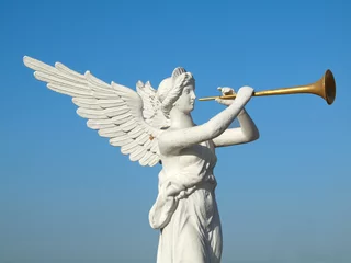 Peel and stick wall murals Historic monument scrupture of an angel blow horn