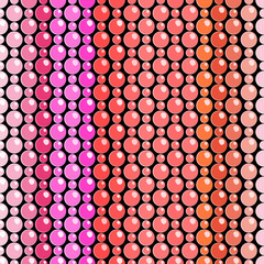 Bead threds in shades of pink and red seamless pattern, vector