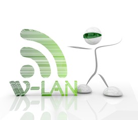 wire less lan w-lan 3d character