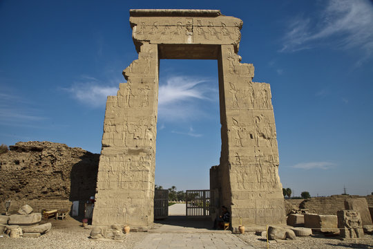Entrance to the goddess temple Hator in Dendera