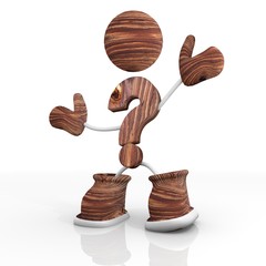 wooden 3d character  ? Illustration
