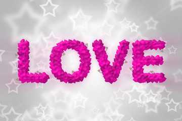 Love text made of heart shape