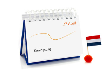 kalender met 27 april als koningsdag