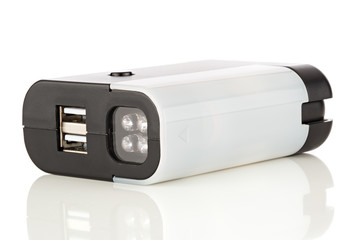 LED flashlight with USB ports