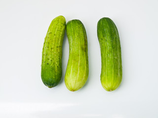 Cucumbers isolated on white background