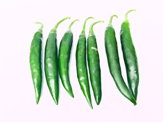 Green peppers isolated on white