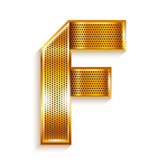 Letter metal gold ribbon - F
