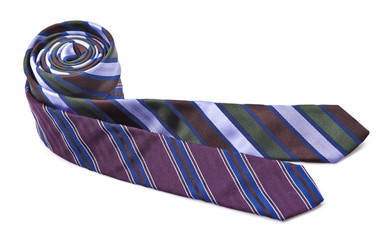 two elegant silk male ties (necktie) on white