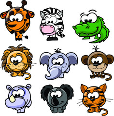 Obraz premium Мультфильм животных вектор
