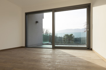 modern architecture, room with large window