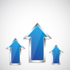 Arrows with metallic frame