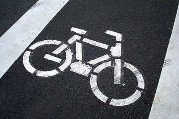 Obraz premium Piste cyclable, signalisation au som