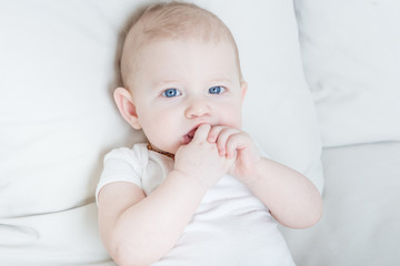 bright portrait of adorable baby