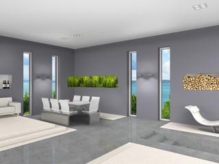 modernes Interior mit Aquarium