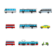 public transport color icons