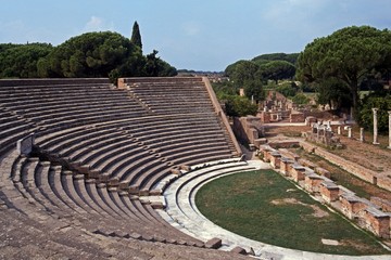 Ruins of Roman Theatre, Ostia Antica , Italy © Arena Photo UK
