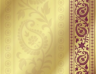 wedding template design, paisley floral pattern , India