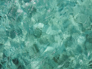 Calm sea with distorted surface