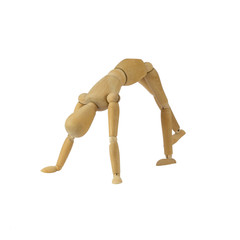 Wooden woman figure in action