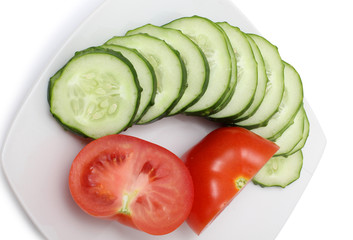 Tomatos and cucumbers