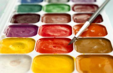 set of watercolor paints