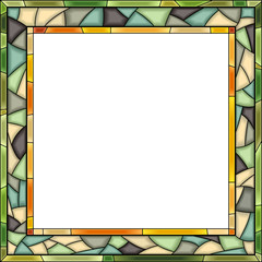 Vector stained-glass window frame for photography. - 49054387