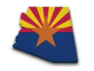 Arizona Flag Map Shape