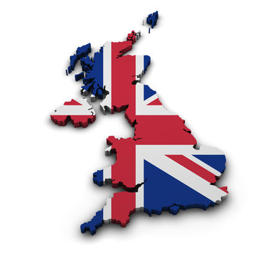 Fototapeta United Kingdom Flag Map Shape