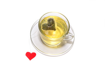 The cup of tea with heart