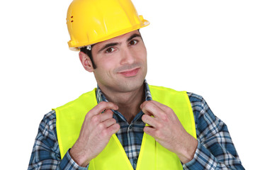 Workman in a reflective vest