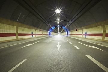 Interior of an urban tunnel