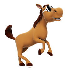 Obraz na płótnie Canvas 3d ilustracja cute konia
