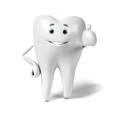 3d rendered illustration of a tooth character