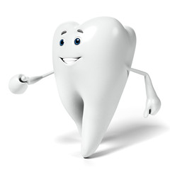 3d rendered illustration of a tooth character