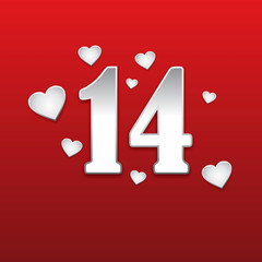 Happy Valentine's Day heart Feb 14