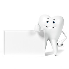 3d rendered illustration of a tooth character