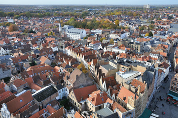 Fototapeta na wymiar Brugge - Grote Markt birds eye view