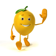 3d rendered illustration of a lemon character