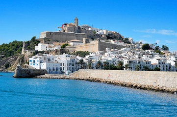 Sa Penya and Dalt Vila districts in Ibiza Town, Balearic Islands