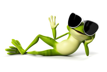 3d rendered illustration of a funny frog