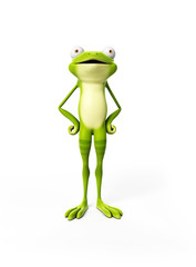 Naklejka premium 3d rendered illustration of a funny frog