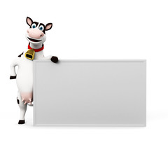 3d rendered illustration of a toon cow