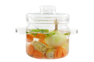 soup in glass pot