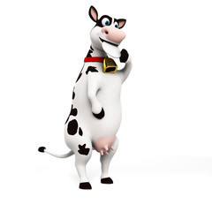 3d rendered illustration of a toon cow