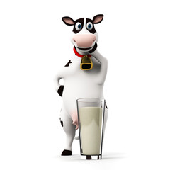 3d rendered illustration of a toon cow
