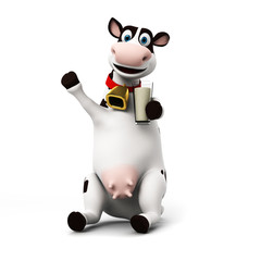 3d rendered illustration of a toon cow