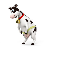 3d rendered illustration of a toon cow